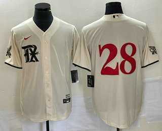 Mens Texas Rangers #28 Jonah Heim Cream 2023 City Connect Cool Base Stitched Baseball Jersey